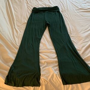 Green Ribbed Flared Bottoms